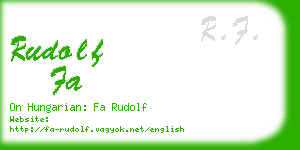 rudolf fa business card